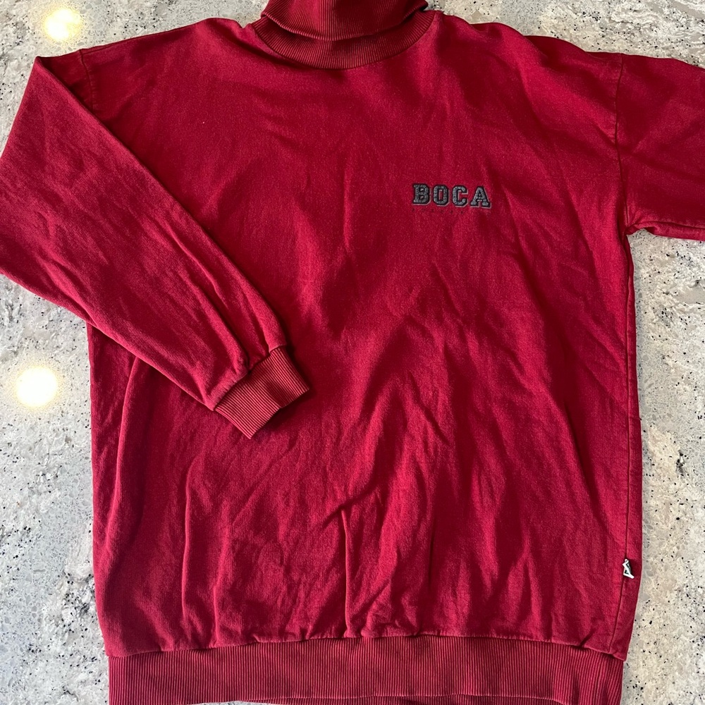 Vintage 90s BOCA Red Turtleneck Men's Sweater